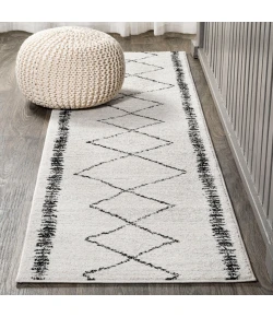 Jonathany Moroccan Hype MOH203A Cream/Black Area Rug 2 ft. 3 in. X 8 ft. Runner