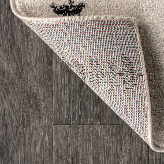 Zaina Moroccan Beni Souk Cream/Black 3 ft. x 5 ft. Area Rug