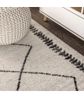 Zaina Moroccan Beni Souk Cream/Black 3 ft. x 5 ft. Area Rug