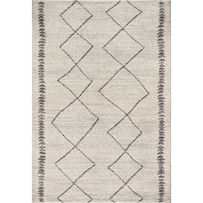 Zaina Moroccan Beni Souk Cream/Gray 5 ft. x 8 ft. Area Rug