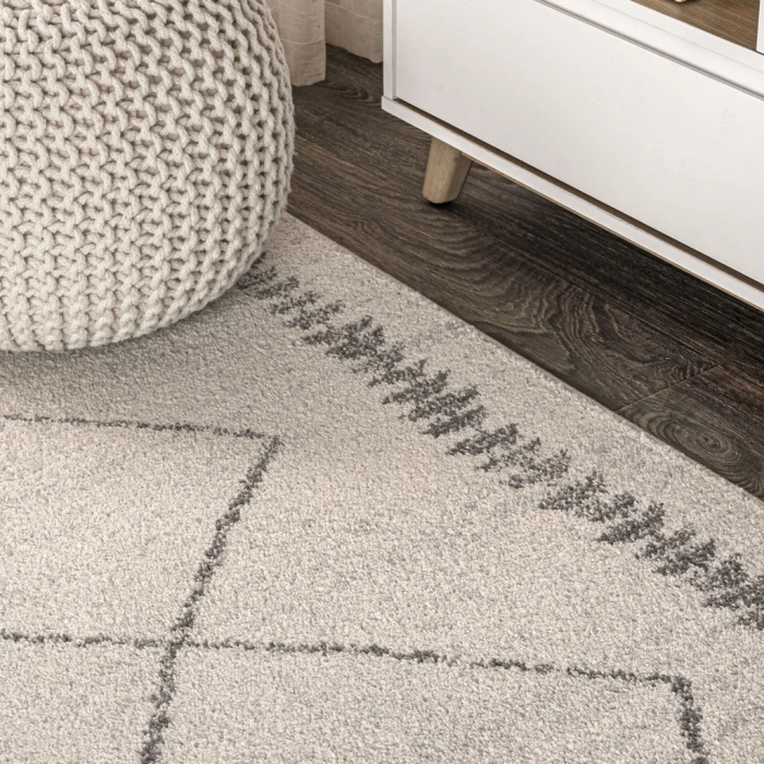 Zaina Moroccan Beni Souk Cream/Gray 5 ft. x 8 ft. Area Rug