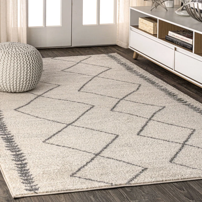 Zaina Moroccan Beni Souk Cream/Gray 5 ft. x 8 ft. Area Rug