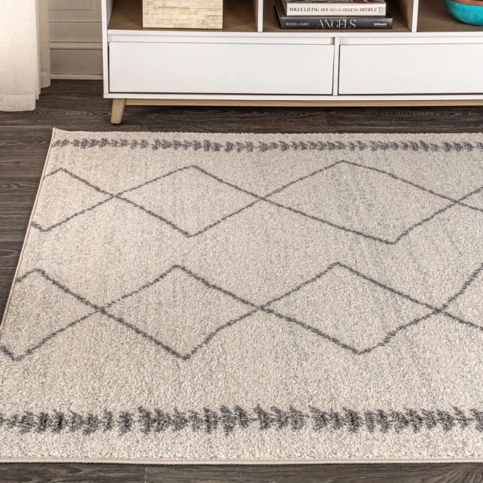 Zaina Moroccan Beni Souk Cream/Gray 5 ft. x 8 ft. Area Rug