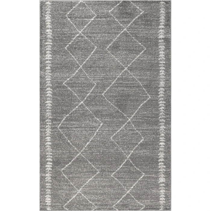Zaina Moroccan Beni Souk Gray/Cream 5 ft. x 8 ft. Area Rug