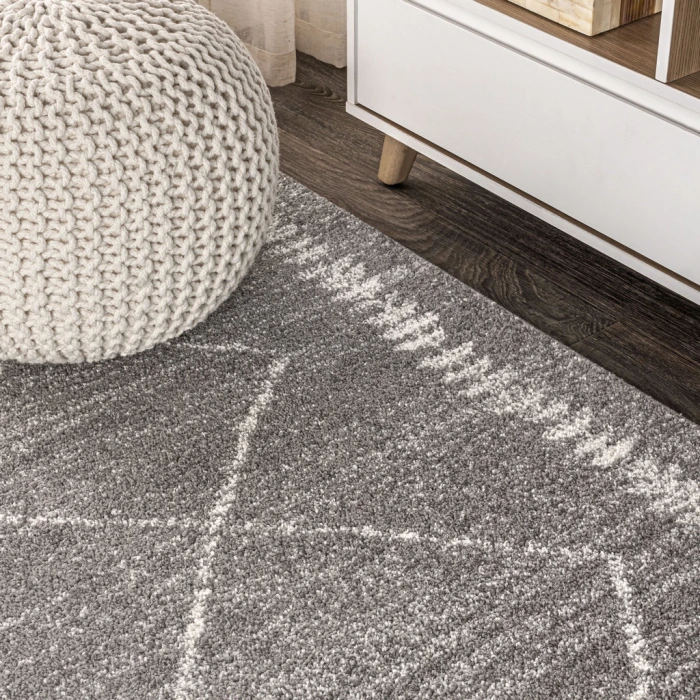 Zaina Moroccan Beni Souk Gray/Cream 5 ft. x 8 ft. Area Rug