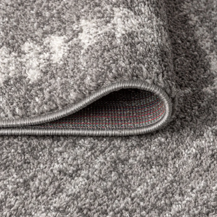 Zaina Moroccan Beni Souk Gray/Cream 2 ft. x 8 ft. Runner Rug