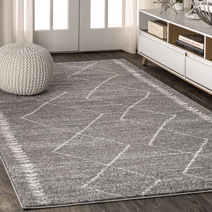 Zaina Moroccan Beni Souk Gray/Cream 5 ft. x 8 ft. Area Rug