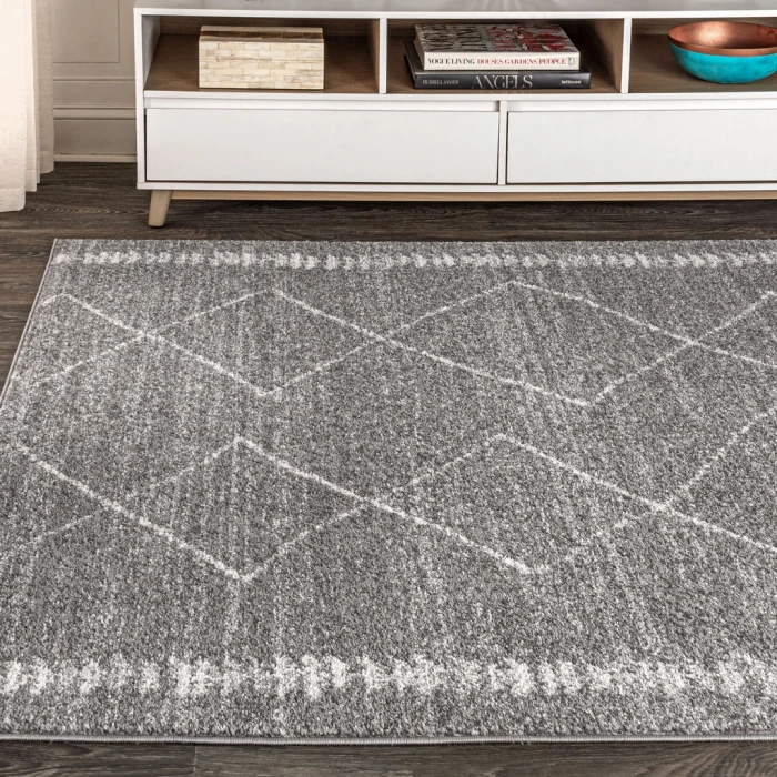 Zaina Moroccan Beni Souk Gray/Cream 5 ft. x 8 ft. Area Rug