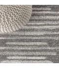 Aya Berber Stripe Geometric Gray/Cream 3 ft. x 5 ft. Area Rug