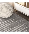Aya Berber Stripe Geometric Gray/Cream 3 ft. x 5 ft. Area Rug