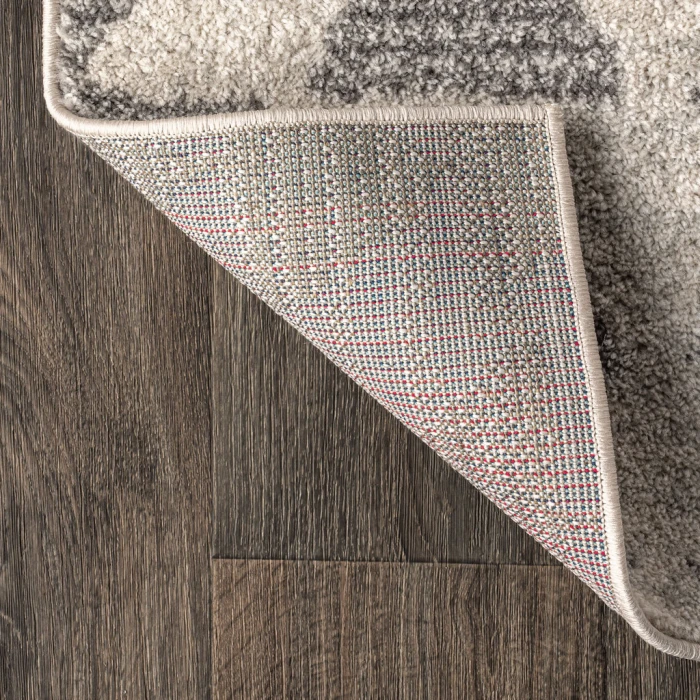 Aisha Moroccan Triangle Geometric Cream/Gray 3 ft. x 5 ft. Area Rug