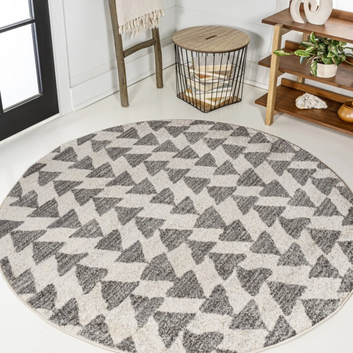 Jonathan Y MOROCCAN HYPE Cream MOH206B 4ft. Round Rug