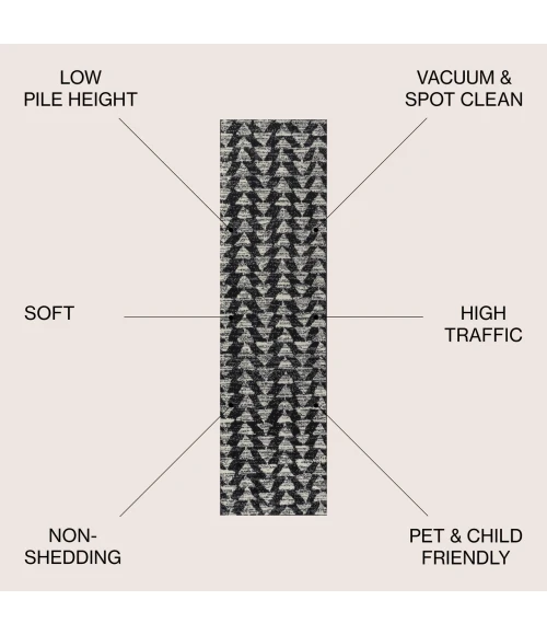 Jonathan Y MOROCCAN HYPE Black MOH206C 2ft.-2in. X 8ft. Rect. Rug