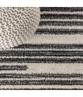 Khalil Modern Berber Stripe Cream/Black 8 ft. x 10 ft. Area Rug
