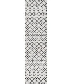 Jonathany Moroccan Hype MOH208A Cream/Black Area Rug 2 ft. 3 in. X 8 ft. Runner