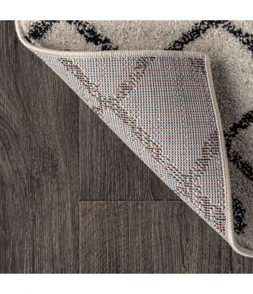 Aksil Moroccan Beni Souk Cream/Black 3 ft. x 5 ft. Area Rug