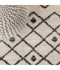 Aksil Moroccan Beni Souk Cream/Black 3 ft. x 5 ft. Area Rug