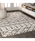 Aksil Moroccan Beni Souk Cream/Black 3 ft. x 5 ft. Area Rug