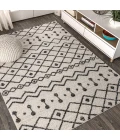 Aksil Moroccan Beni Souk Cream/Black 3 ft. x 5 ft. Area Rug