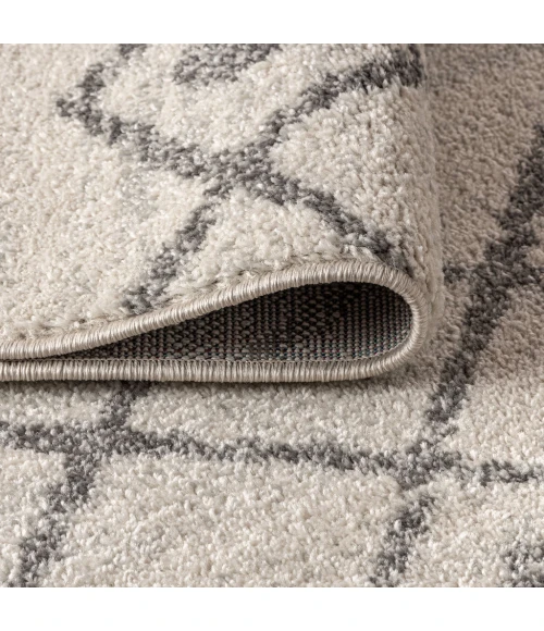 Aksil Moroccan Beni Souk Cream/Gray 2 ft. x 8 ft. Runner Rug