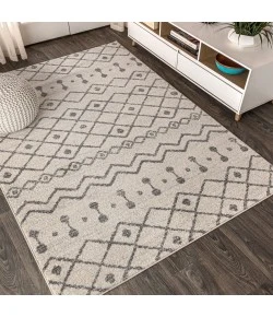 Jonathany Moroccan Hype MOH208B Cream/Gray Area Rug 3 ft. X 5 ft. Rectangle