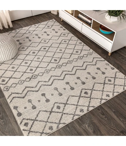 Aksil Moroccan Beni Souk Cream/Gray 3 ft. x 5 ft. Area Rug