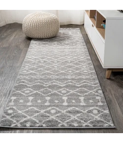 Jonathany Moroccan Hype MOH208C Gray/Cream Area Rug 2 ft. 3 in. X 8 ft. Runner