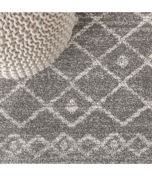 Aksil Moroccan Beni Souk Gray/Cream 2 ft. x 8 ft. Runner Rug
