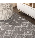 Aksil Moroccan Beni Souk Gray/Cream 2 ft. x 8 ft. Runner Rug