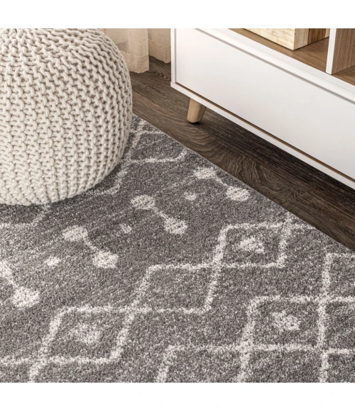 Aksil Moroccan Beni Souk Gray/Cream 2 ft. x 8 ft. Runner Rug