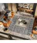 Aksil Moroccan Beni Souk Gray/Cream 3 ft. x 5 ft. Area Rug
