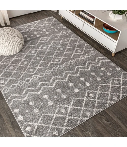 Aksil Moroccan Beni Souk Gray/Cream 3 ft. x 5 ft. Area Rug
