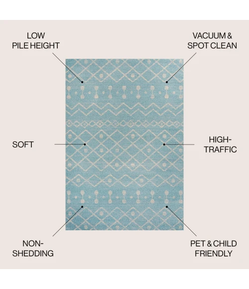 Jonathan Y MOROCCAN HYPE Blue MOH208D 4ft. X 6ft. Rect. Rug
