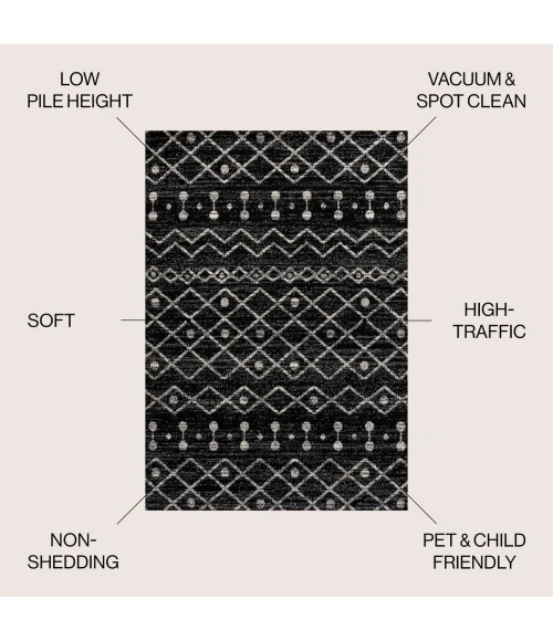 Jonathan Y MOROCCAN HYPE Black MOH208E 3ft. X 5ft. Rect. Rug