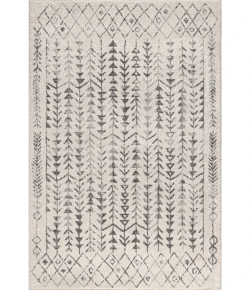 Ziri Moroccan Geometric Cream/Gray 4 ft. x 6 ft. Area Rug