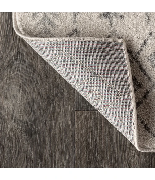 Ziri Moroccan Geometric Cream/Gray 2 ft. x 8 ft. Runner Rug