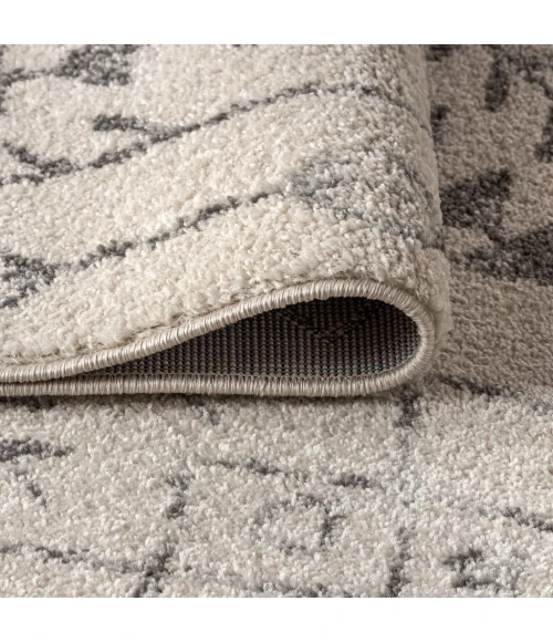 Ziri Moroccan Geometric Cream/Gray 2 ft. x 8 ft. Runner Rug