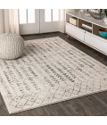 Ziri Moroccan Geometric Cream/Gray 4 ft. x 6 ft. Area Rug