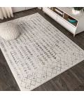 Ziri Moroccan Geometric Cream/Gray 4 ft. x 6 ft. Area Rug