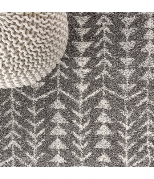 Ziri Moroccan Geometric Grey/Cream 4 ft. x 6 ft. Area Rug