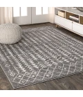 Ziri Moroccan Geometric Grey/Cream 4 ft. x 6 ft. Area Rug