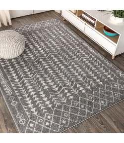 Jonathany Moroccan Hype MOH210B Grey/Cream Area Rug 4 ft. X 6 ft. Rectangle