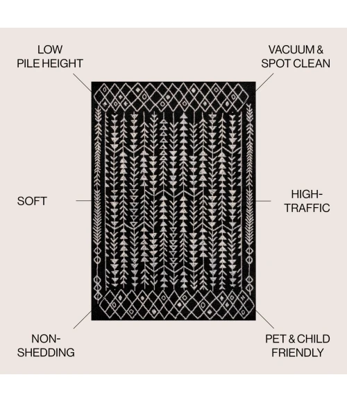 Jonathan Y MOROCCAN HYPE Black MOH210C 5ft.3in. X 7ft.7in. Rect. Rug