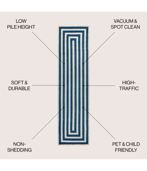 Jonathan Y MOROCCAN HYPE Blue MOH211D 2ft.-2in. X 8ft. Rect. Rug