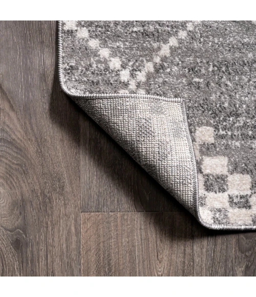 Asilah Moroccan Modern Diamond Gray 2 ft. x 10 ft. Runner Rug