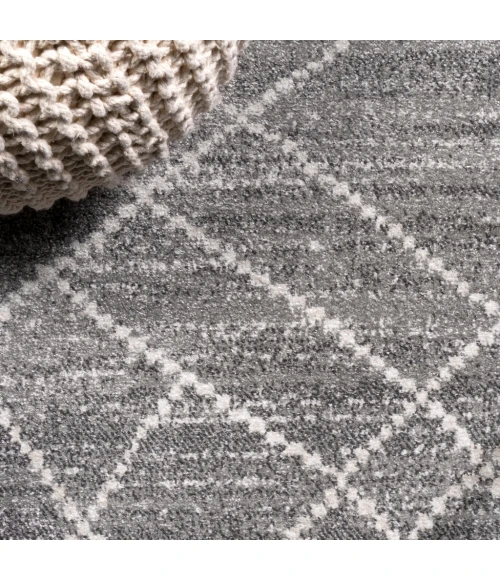 Asilah Moroccan Modern Diamond Gray 2 ft. x 10 ft. Runner Rug