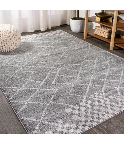 Asilah Moroccan Modern Diamond Gray 5 ft. x 8 ft. Area Rug