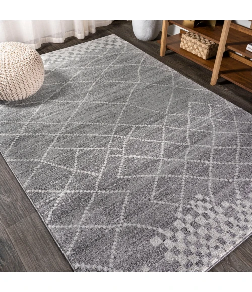 Asilah Moroccan Modern Diamond Gray 5 ft. x 8 ft. Area Rug