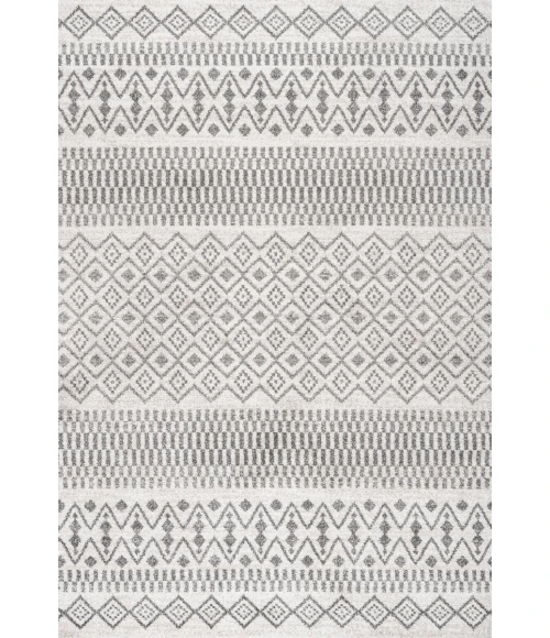 Ifrane Berber Geometric Stripe Cream/Gray 4 ft. x 6 ft. Area Rug