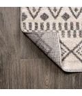 Ifrane Berber Geometric Stripe Cream/Gray 2 ft. x 10 ft. Runner Rug
